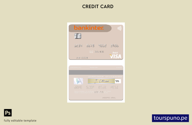lista para imprimir plantilla de tarjeta de débito visa Bankinter España